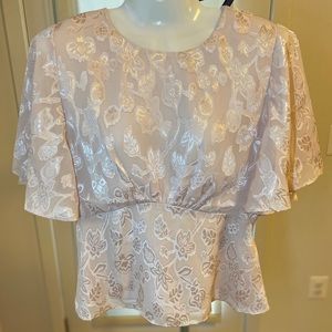 Express Jacquard Cinched Waist Top